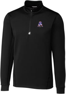 Cutter and Buck New England Patriots Mens Black Historic Traverse Long Sleeve 1/4 Zip Pullover