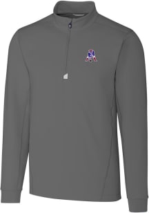 Cutter and Buck New England Patriots Mens Grey Historic Traverse Long Sleeve 1/4 Zip Pullover