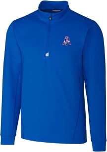 Cutter and Buck New England Patriots Mens Blue Historic Traverse Long Sleeve 1/4 Zip Pullover