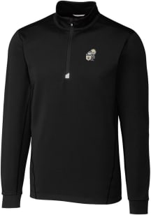 Cutter and Buck New Orleans Saints Mens Black Historic Traverse Long Sleeve 1/4 Zip Pullover