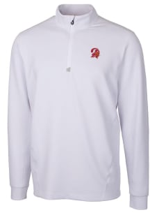 Cutter and Buck Tampa Bay Buccaneers Mens White Historic Traverse Long Sleeve 1/4 Zip Pullover