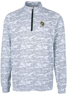 Cutter and Buck Green Bay Packers Mens Charcoal Historic Traverse Camo Long Sleeve Qtr Zip Pullo..