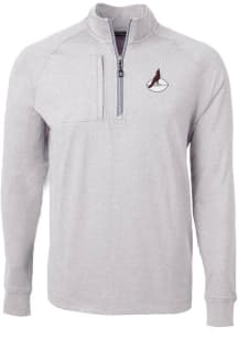 Cutter and Buck Arizona Cardinals Mens Grey Adapt Eco Long Sleeve 1/4 Zip Pullover