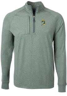 Cutter and Buck Green Bay Packers Mens Green Historic Adapt Eco Long Sleeve 1/4 Zip Pullover
