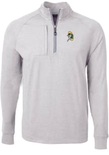 Cutter and Buck Green Bay Packers Mens Grey Historic Adapt Eco Long Sleeve 1/4 Zip Pullover