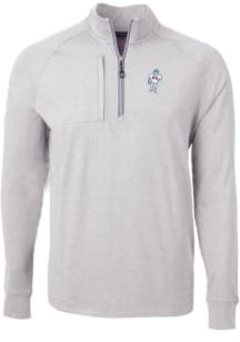 Cutter and Buck Houston Texans Mens Grey Historic Adapt Eco Long Sleeve 1/4 Zip Pullover