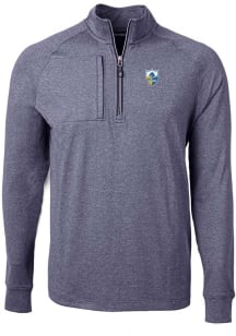 Cutter and Buck Los Angeles Chargers Mens Navy Blue Adapt Eco Long Sleeve 1/4 Zip Pullover