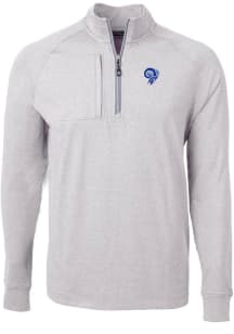 Cutter and Buck Los Angeles Rams Mens Grey Historic Adapt Eco Long Sleeve 1/4 Zip Pullover