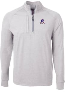 Cutter and Buck New England Patriots Mens Grey Adapt Eco Long Sleeve 1/4 Zip Pullover