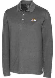 Cutter and Buck Los Angeles Rams Mens Grey Advantage Long Sleeve Polo Shirt