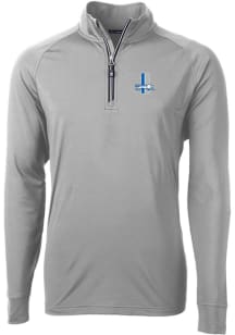 Cutter and Buck Detroit Lions Mens Grey Adapt Eco Long Sleeve 1/4 Zip Pullover