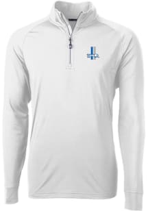 Cutter and Buck Detroit Lions Mens White Adapt Eco Long Sleeve 1/4 Zip Pullover