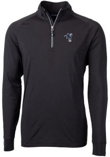Cutter and Buck Indianapolis Colts Mens Black Historic Adapt Eco Knit Long Sleeve 1/4 Zip Pullov..