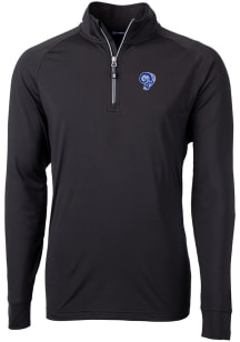 Cutter and Buck Los Angeles Rams Mens Black Historic Adapt Eco Knit Long Sleeve 1/4 Zip Pullover