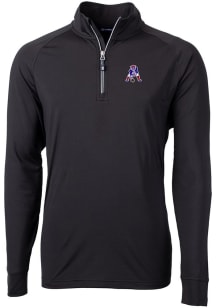 Cutter and Buck New England Patriots Mens Black Historic Adapt Eco Knit Long Sleeve 1/4 Zip Pull..