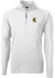 Cutter and Buck Pittsburgh Steelers Mens White Historic Adapt Eco Knit Long Sleeve 1/4 Zip Pullo..