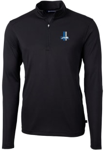 Cutter and Buck Detroit Lions Mens Black Virtue Eco Pique Long Sleeve 1/4 Zip Pullover
