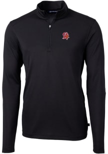 Cutter and Buck Tampa Bay Buccaneers Mens Black Historic Virtue Eco Pique Long Sleeve 1/4 Zip Pu..