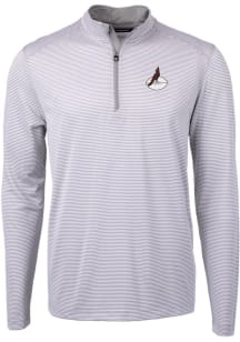 Cutter and Buck Arizona Cardinals Mens Grey Virtue Eco Pique Long Sleeve 1/4 Zip Pullover