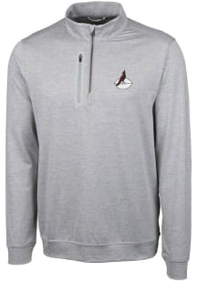 Cutter and Buck Arizona Cardinals Mens Grey Historic Stealth Long Sleeve 1/4 Zip Pullover