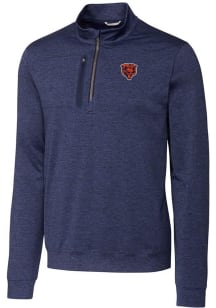 Cutter and Buck Chicago Bears Mens Navy Blue Historic Stealth Long Sleeve Qtr Zip Pullover