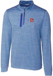 Cutter and Buck Denver Broncos Mens Blue Stealth Long Sleeve 1/4 Zip Pullover