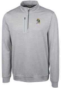 Cutter and Buck Green Bay Packers Mens Grey Historic Stealth Long Sleeve Qtr Zip Pullover