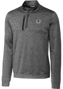 Cutter and Buck Las Vegas Raiders Mens Charcoal Historic Stealth Long Sleeve 1/4 Zip Pullover