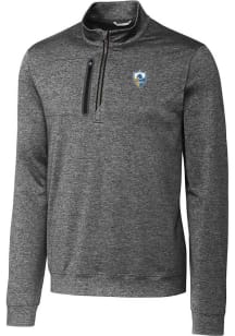 Cutter and Buck Los Angeles Chargers Mens Charcoal Historic Stealth Long Sleeve 1/4 Zip Pullover