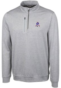 Cutter and Buck New England Patriots Mens Grey Stealth Long Sleeve 1/4 Zip Pullover