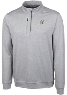 Cutter and Buck New Orleans Saints Mens Grey Historic Stealth Long Sleeve 1/4 Zip Pullover