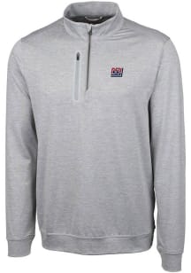 Cutter and Buck New York Giants Mens Grey Stealth Long Sleeve 1/4 Zip Pullover