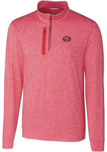 Cutter and Buck San Francisco 49ers Mens Red Historic Stealth Long Sleeve 1/4 Zip Pullover