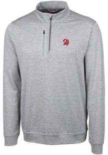 Cutter and Buck Tampa Bay Buccaneers Mens Grey Historic Stealth Long Sleeve 1/4 Zip Pullover