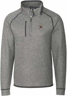 Cutter and Buck Cleveland Browns Mens Grey Mainsail Long Sleeve 1/4 Zip Pullover