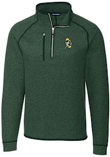 Cutter and Buck Green Bay Packers Mens Green Historic Mainsail Long Sleeve Qtr Zip Pullover
