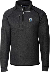 Cutter and Buck Los Angeles Chargers Mens Charcoal Mainsail Long Sleeve 1/4 Zip Pullover