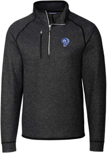 Cutter and Buck Los Angeles Rams Mens Charcoal Historic Mainsail Long Sleeve 1/4 Zip Pullover