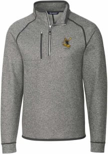 Cutter and Buck Pittsburgh Steelers Mens Grey Historic Mainsail Long Sleeve 1/4 Zip Pullover
