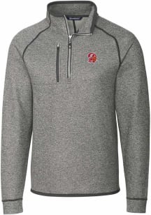 Cutter and Buck Tampa Bay Buccaneers Mens Grey Mainsail Long Sleeve 1/4 Zip Pullover