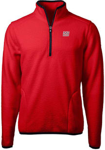 Cutter and Buck New York Giants Mens Red Cascade Sherpa Long Sleeve 1/4 Zip Pullover
