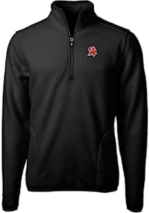 Cutter and Buck Tampa Bay Buccaneers Mens Black Historic Cascade Sherpa Long Sleeve Qtr Zip Pullov..