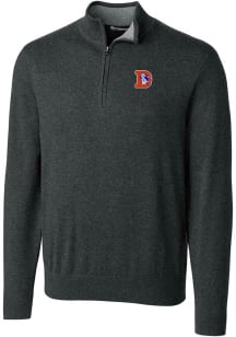 Cutter and Buck Denver Broncos Mens Charcoal Historic Lakemont Long Sleeve 1/4 Zip Pullover