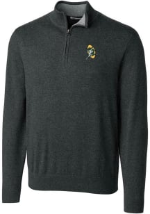 Cutter and Buck Green Bay Packers Mens Charcoal Historic Lakemont Long Sleeve 1/4 Zip Pullover