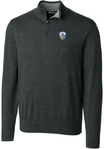 Cutter and Buck Los Angeles Chargers Mens Charcoal Historic Lakemont Long Sleeve 1/4 Zip Pullove..