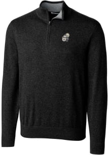 Cutter and Buck New Orleans Saints Mens Black Historic Lakemont Long Sleeve 1/4 Zip Pullover