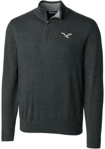 Cutter and Buck Philadelphia Eagles Mens Charcoal Lakemont Long Sleeve 1/4 Zip Pullover