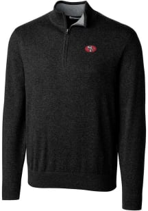 Cutter and Buck San Francisco 49ers Mens Black Historic Lakemont Long Sleeve 1/4 Zip Pullover