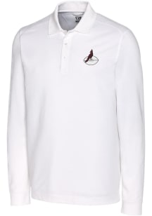 Cutter and Buck Arizona Cardinals Mens White Historic Advantage Long Sleeve Polo Shirt