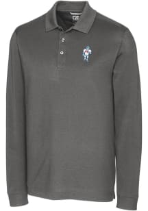 Cutter and Buck Houston Texans Mens Grey Historic Advantage Long Sleeve Polo Shirt